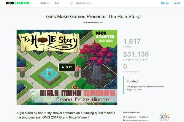 The Hole Story, projet lauréat du Girls Make Games Camp #1