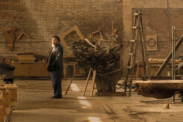 Ai Weiwei in his studio in Caochangdi, Beijing