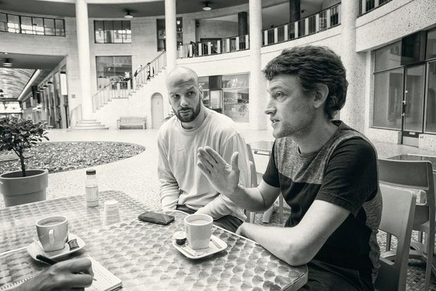 Les curateurs de l'expo Yo!, Benoît Quittelier (à gauche) et Adrien Grimmeau.