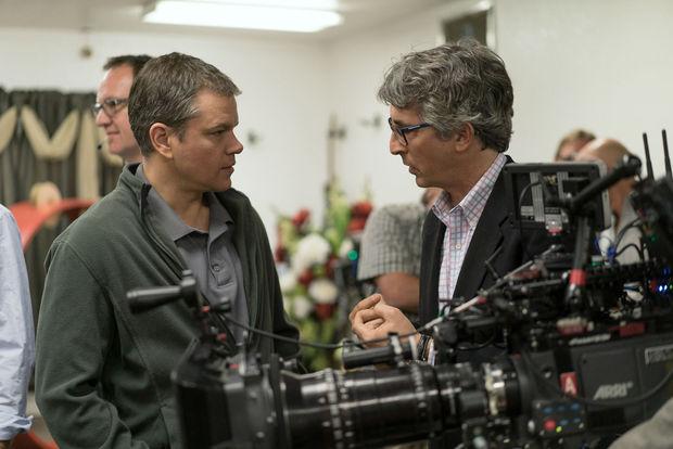 Matt Damon et Alexander Payne sur le tournage de Downsizing.