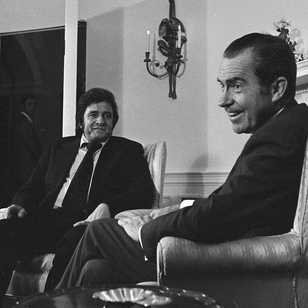 Johnny Cash, reçu par le président Nixon.