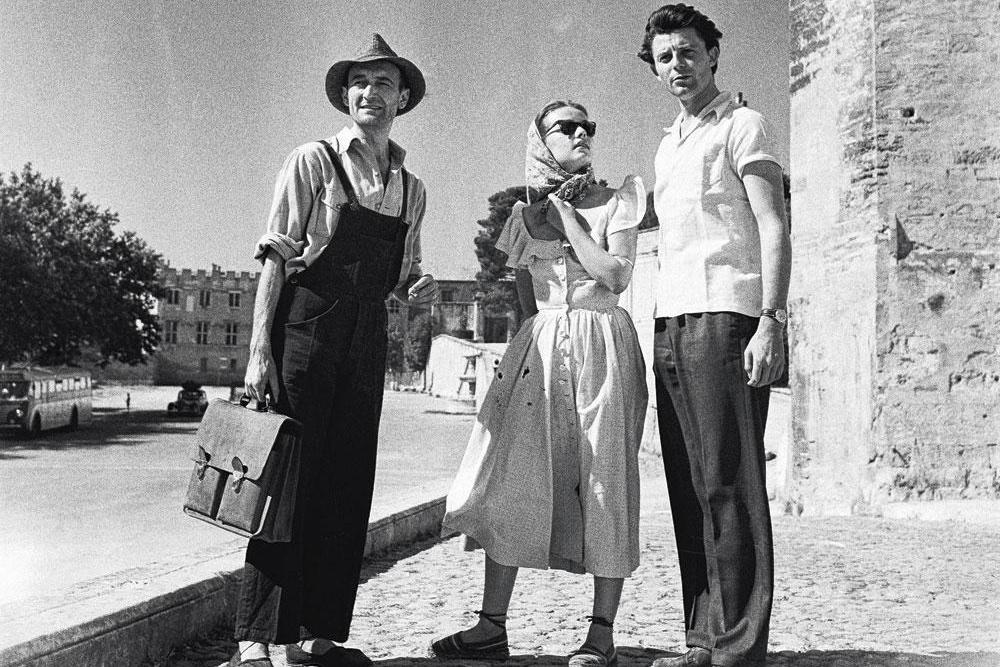 Jean Vilar, Jeanne Moreau et Gérard Philippe au festival d'Avignon, dans les années 1950.