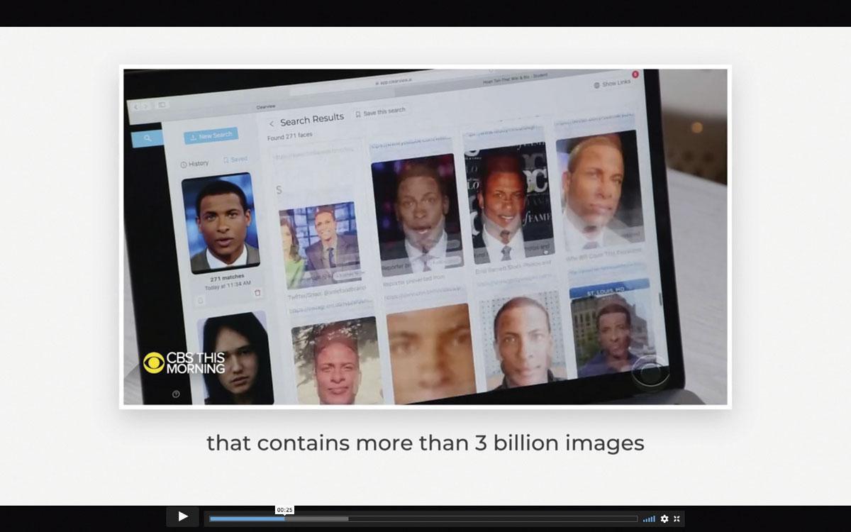 Clearview AI identifie des suspects sur la base de simples photos puisées sur les réseaux sociaux. Une technologie jugée illégale en Europe et au Canada.