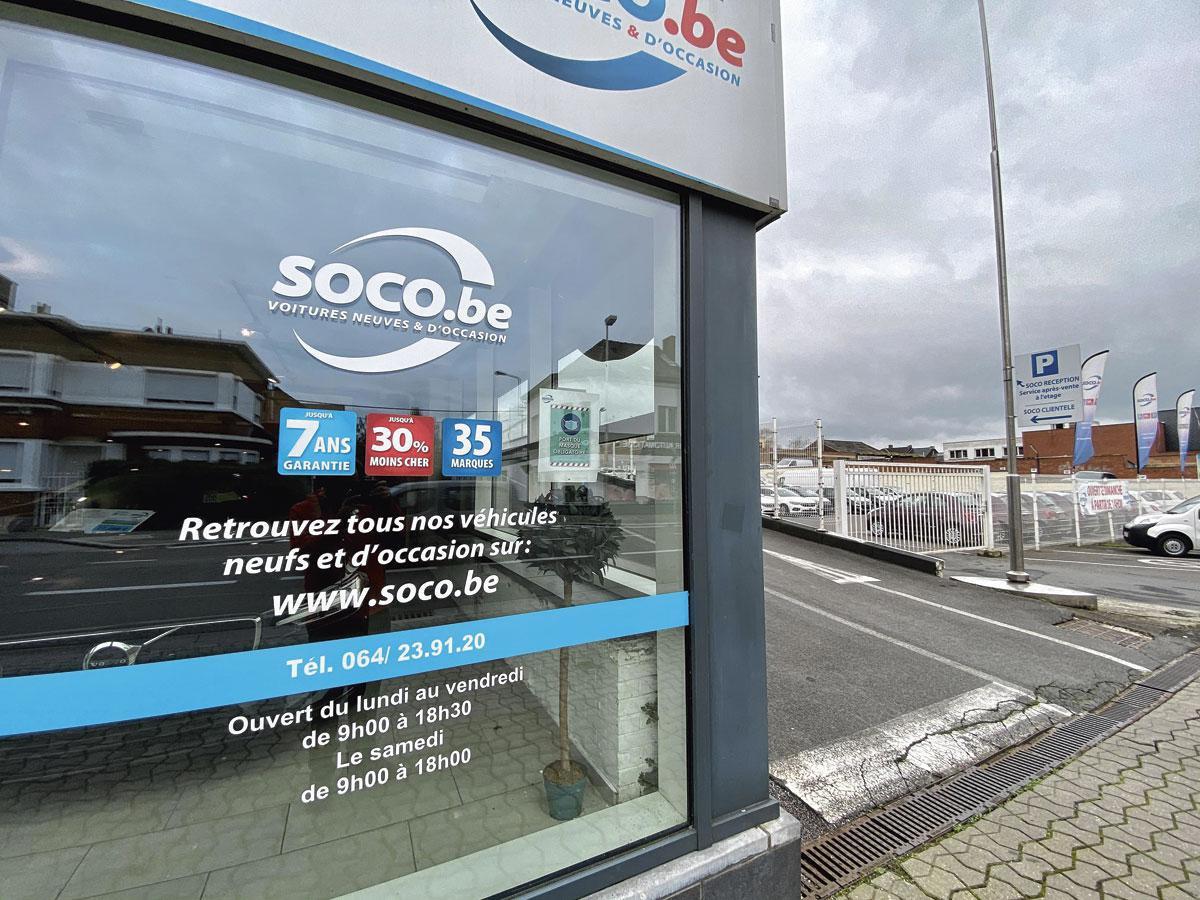 Soco, présent en Wallonie, propose des véhicules d'occasion vieux de cinq ans tout au plus.