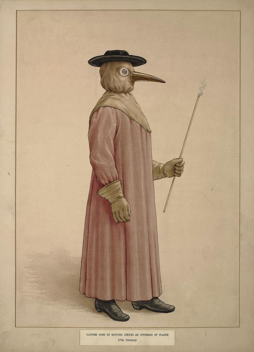Au xviie siècle, long manteau et masque en forme de bec d'oiseau ne sont qu'une partie de l'accoutrement du médecin en cas de peste.