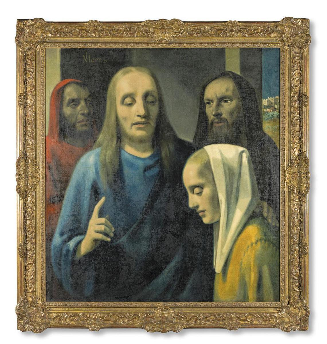 Le Christ et la femme adultère (1942). Avec ce tableau, qu'il a fait passer pour un Vermeer, le faussaire Han van Meegeren a réussi à duper Hermann Göring.