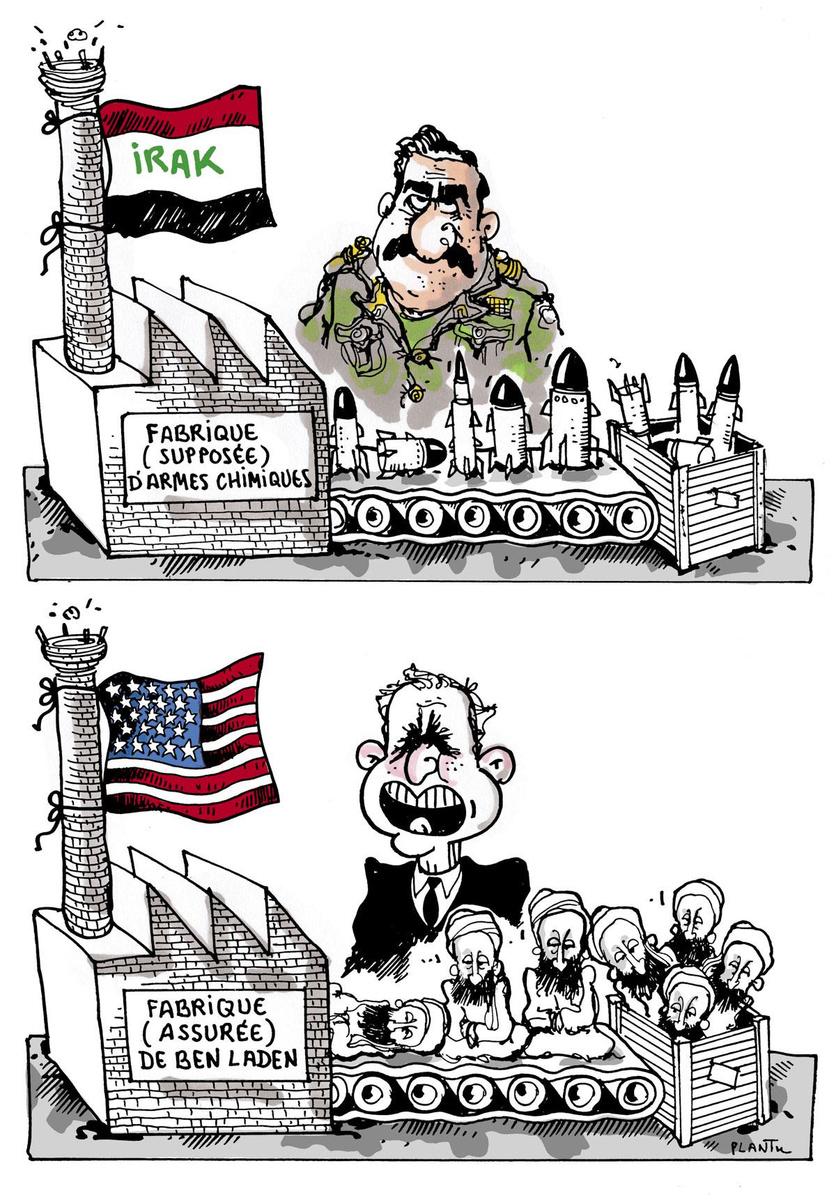 2013. Avant l'intervention US en Irak. L'un des dessins qui a fait le plus douter Plantu, avant que les faits lui donnent raison.