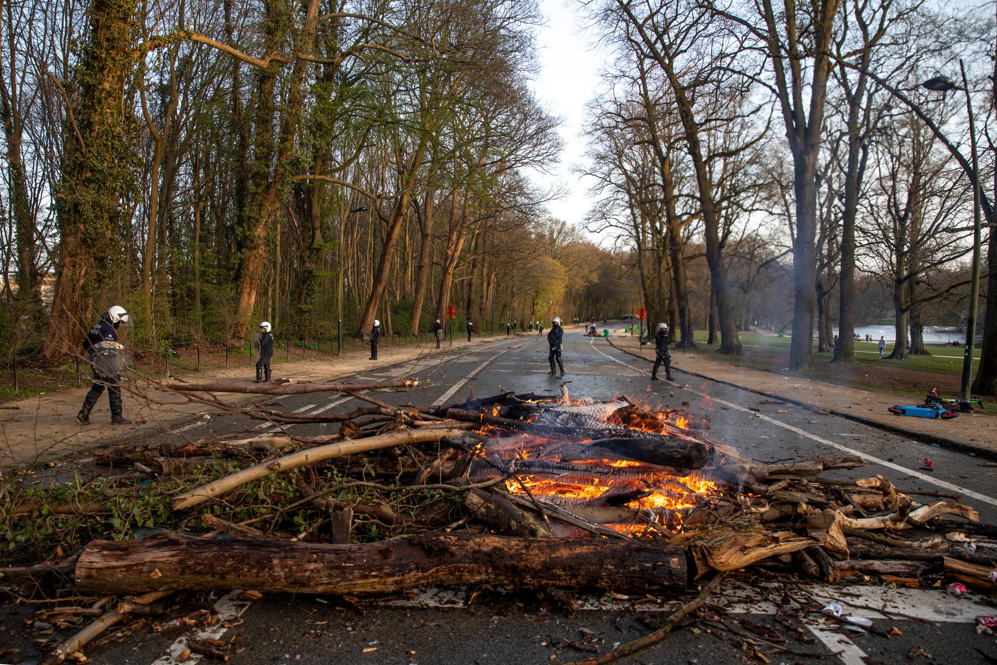 Evacuation au bois de la Cambre: 22 arrestations, plusieurs dizaines de policiers blessés