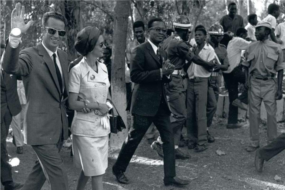 Visite au Congo En 1970, les relations entre Bruxelles et Kinshasa sont au beau fixe et culminent avec la visite de Baudouin et Fabiola, ici au côté de Mobutu.