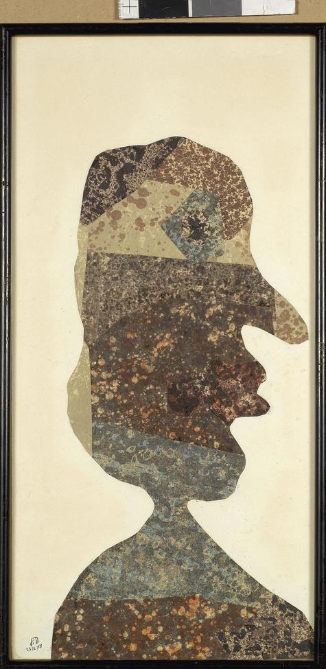 Effigie profilée,  assemblage lithographique, 1958.