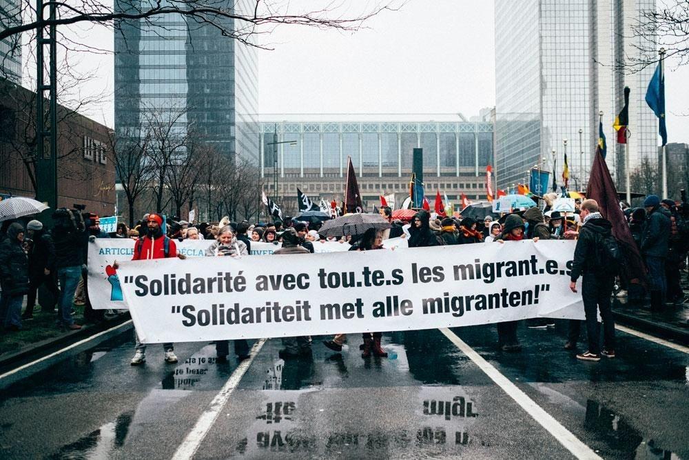 Manifestation promigrants à Bruxelles, le 12 janvier dernier.