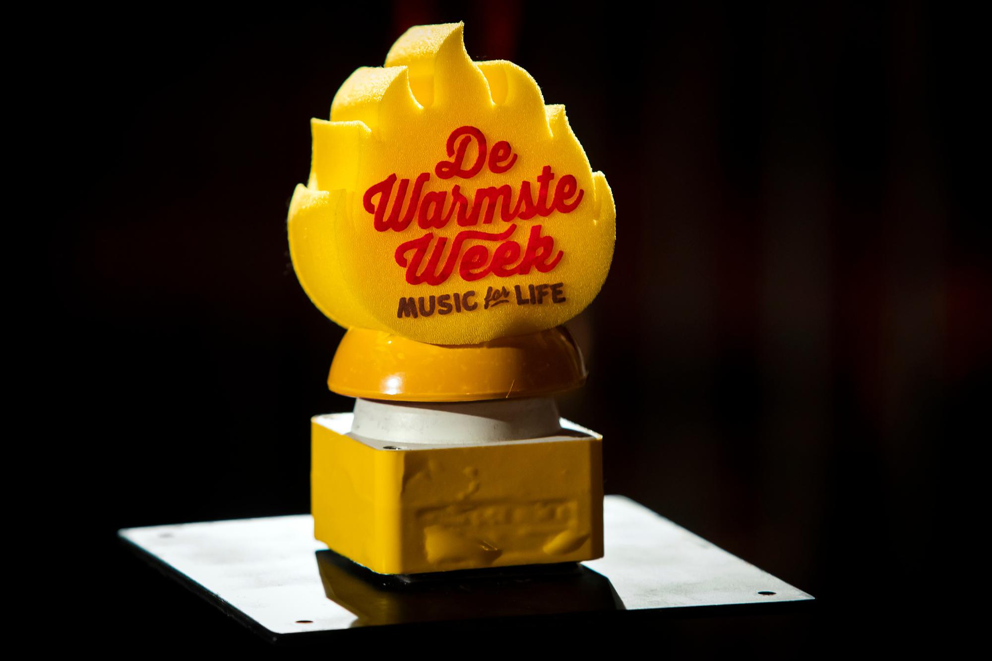 Le trophée de Warmste week (Music for Life).