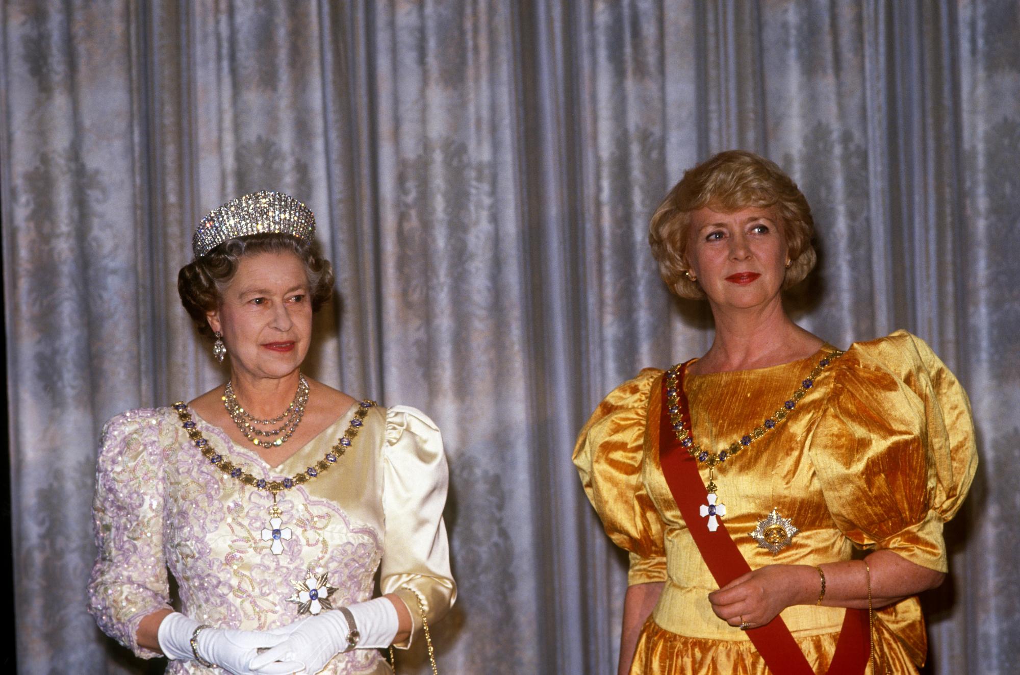 Vigdis Finnbogadottir avec la reine Elizabeth