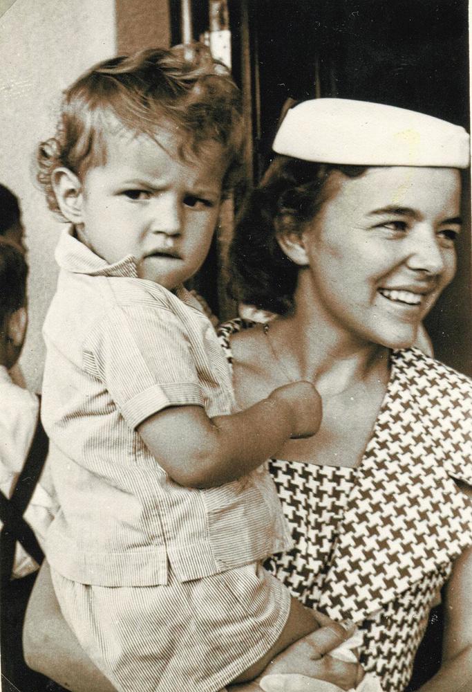 Jacques Borlée avec sa maman.