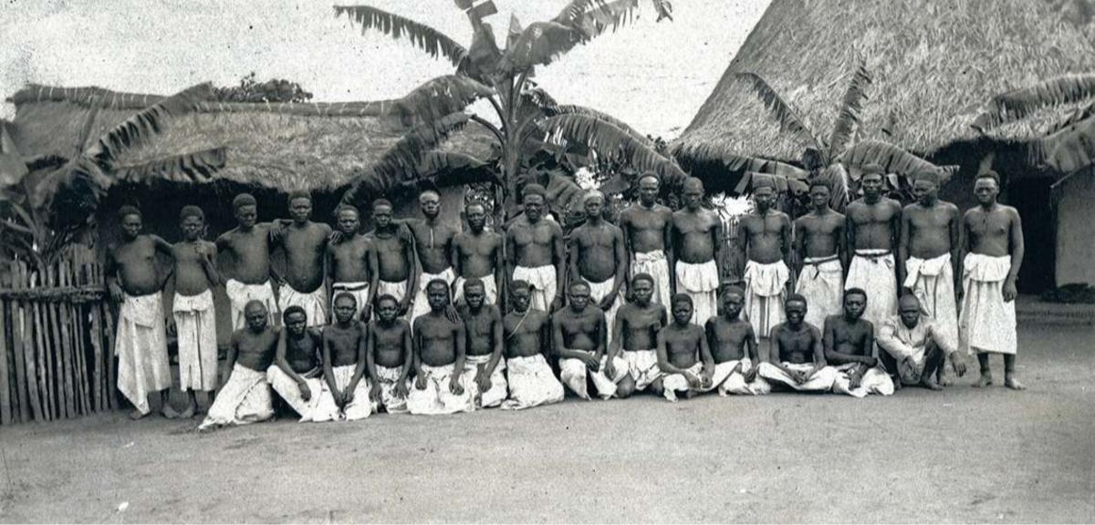 Propagande esclaves présentés comme libérés par l'Etat Indépendant du Congo, 1887.