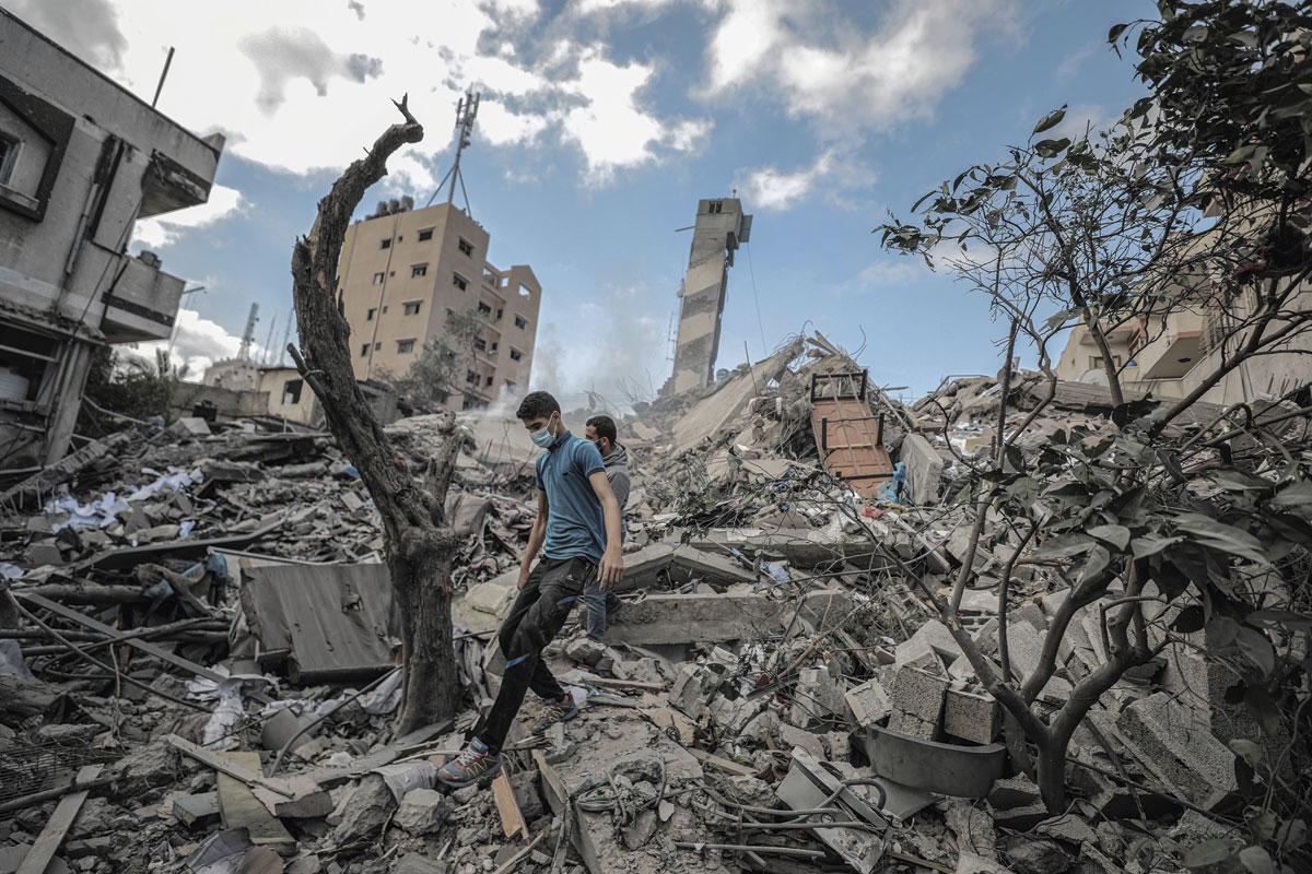Un quartier de Gaza en ruines après un bombardement israélien, le 18 mai dernier.