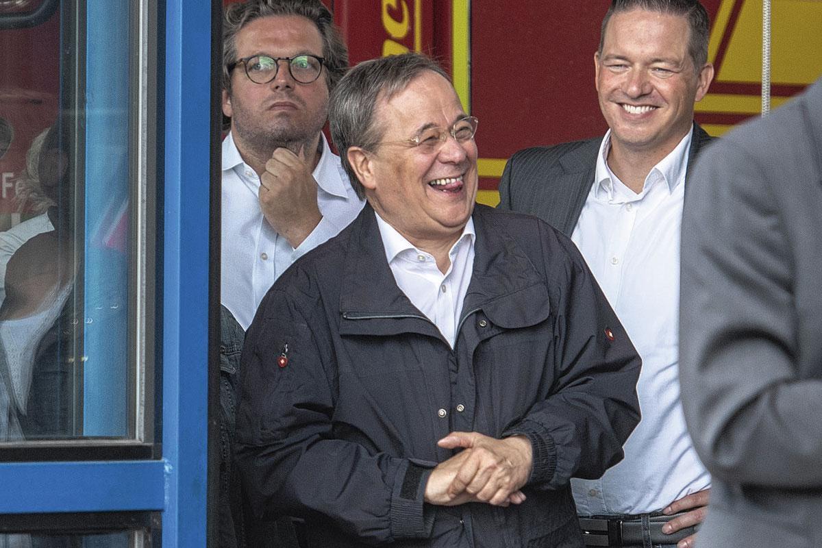Armin Laschet, candidat CDU à la chancellerie lors des élections du 26 septembre: un fou rire qui a fait scandale.