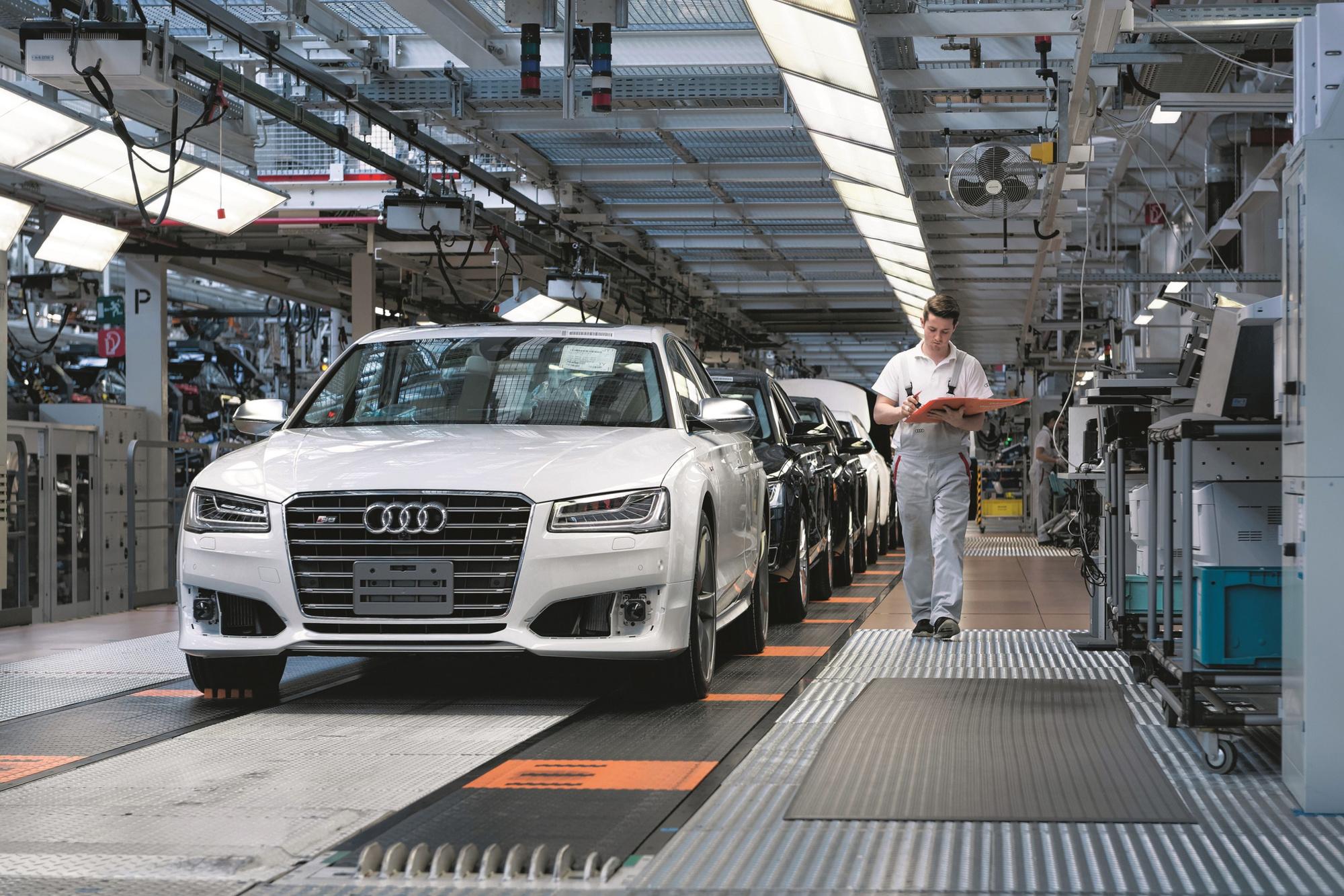 C'est dans l'usine de Neckarsulm, site hautement technologique, que sont assemblés les modèles A6 et A7 d'Audi.