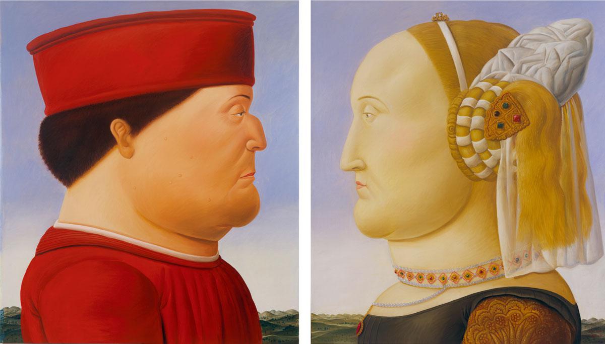D'après Piero della Francesca [Double Portrait des ducs d'Urbino] (Diptyque), 1998. 