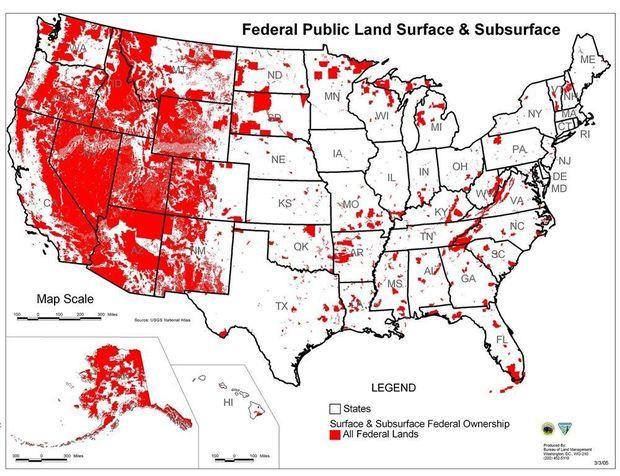Land in bezit van de federale overheid