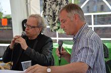 Pat Donnez (links) komt in april met 'Lichterlaaie', zijn eerste grote roman.
