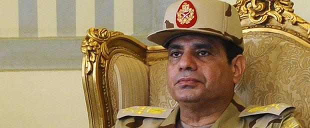 Egyptisch president Abdel Fattah al-Sisi, destijds nog minister van Defensie.
