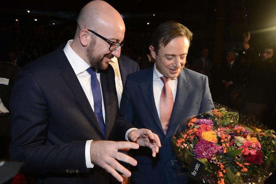 Premier Charles Michel (links) en N-VA-voorzitter Bart De Wever.