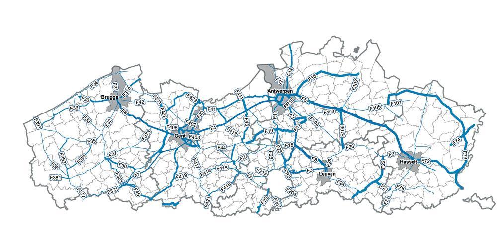 Vlaanderen plant 2400 kilometer fietssnelwegen die alle Vlaamse steden met elkaar zullen verbinden. Een flink deel is al gerealiseerd.