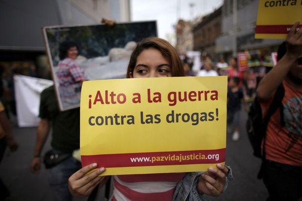Protest tegen de war on drugs in Mexico, Monterrey, 2016