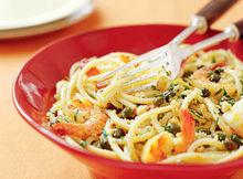 Spaghetti aux crevettes et aux câpres