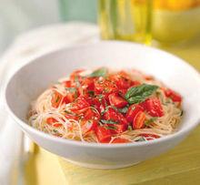 Spaghettini à la sauce tomate et au basilic frais