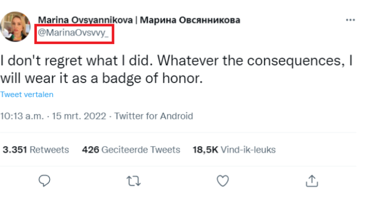 Factcheck: nee, deze tweets zijn niet van protesterende Russische journaliste