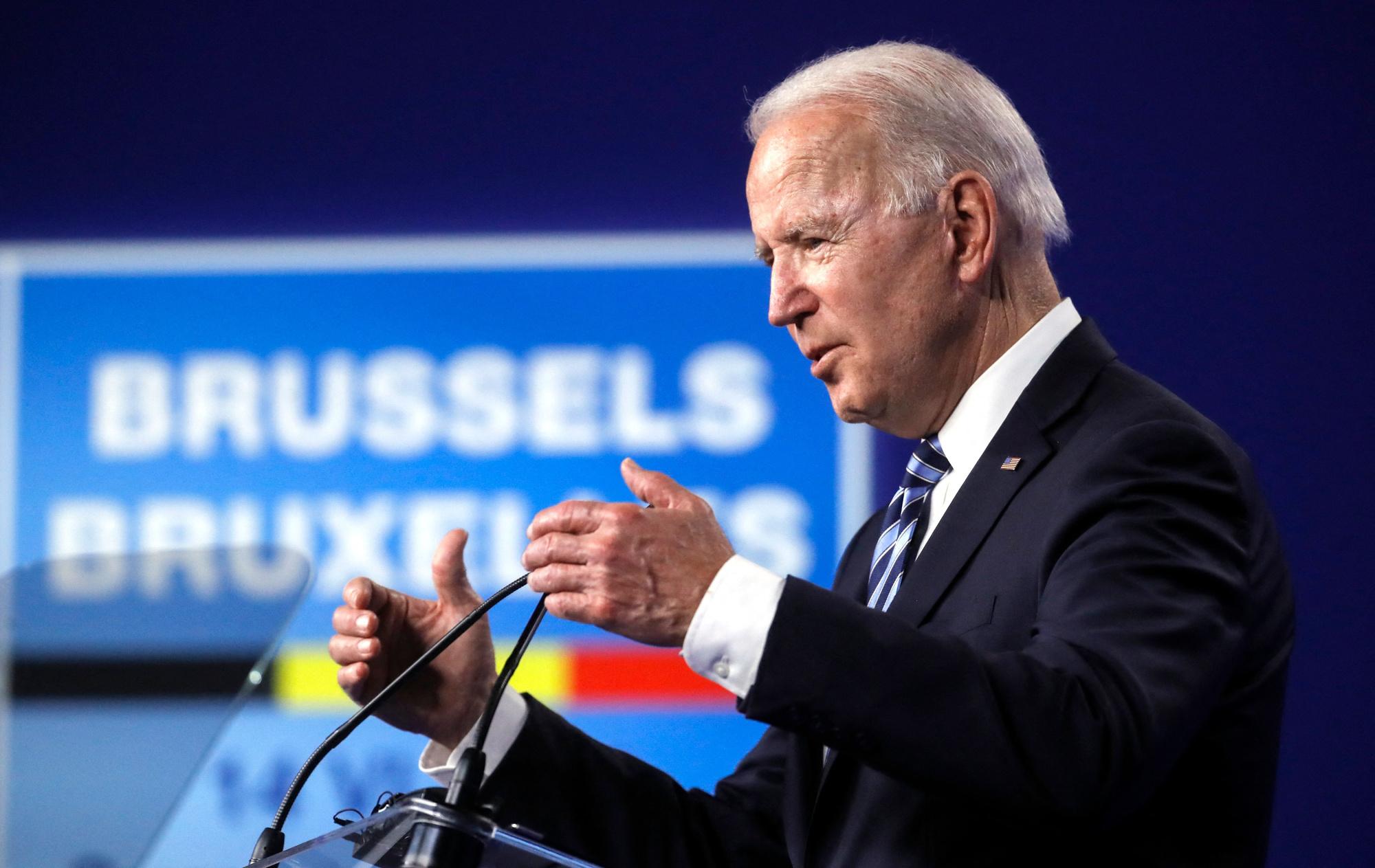 Joe Biden lors de sa précédente visite à Bruxelles, en juin 2021.