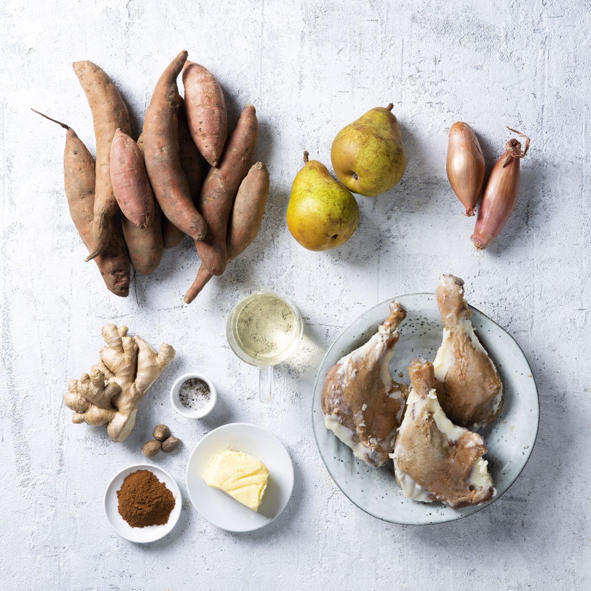 Confort food pour temps de crise: hachis parmentier au canard confit, poire et patate douce (recette)
