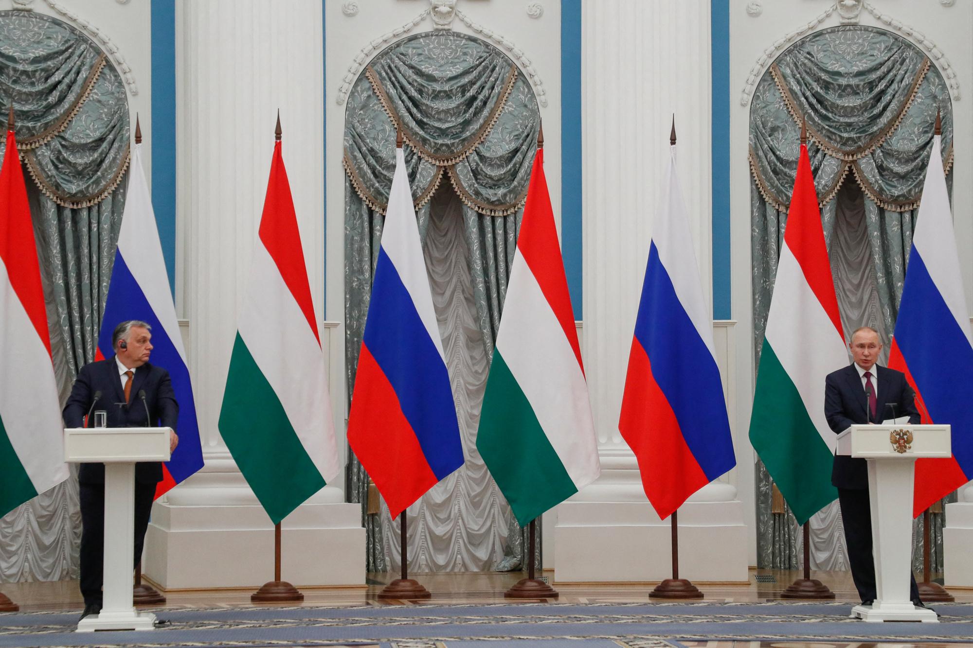 Ontmoeting Poetin en Orban op 1 februari 2022 in Moskou