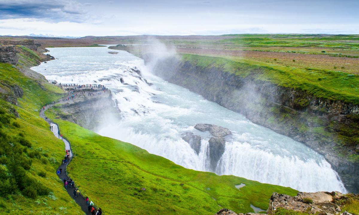 Chute d'eau de Gullfoss en Islande  
