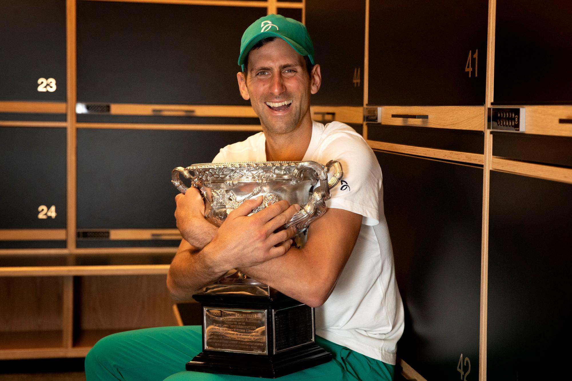 Novak Djokovic aast op de 20 titels van Nadal en Federer