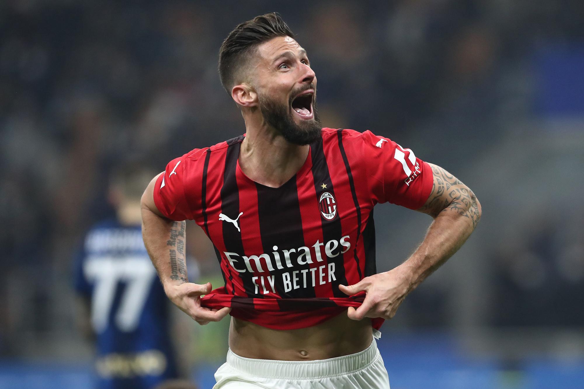 Giroud zorgde voor een onverwacht omwenteling in de Serie A in de derby tegen Inter