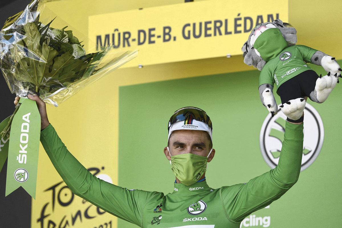 Met de groene trui in de Ronde van Frankrijk van dit jaar. 'Ik ben toen echt diep gegaan.'