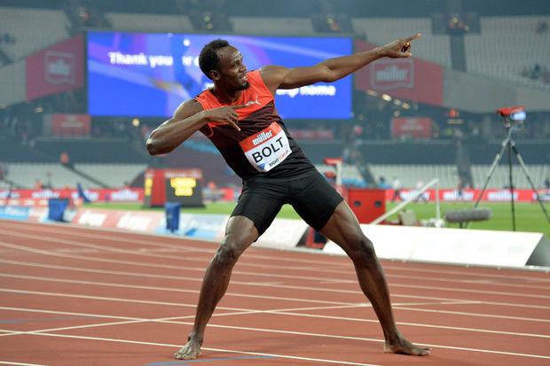 Usain Bolt op de London Anniversary Games 2016.