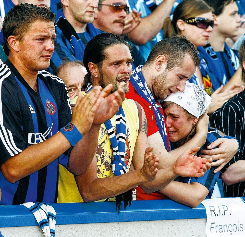 De supporters van Club Brugge weten met hun verdriet geen blijf.