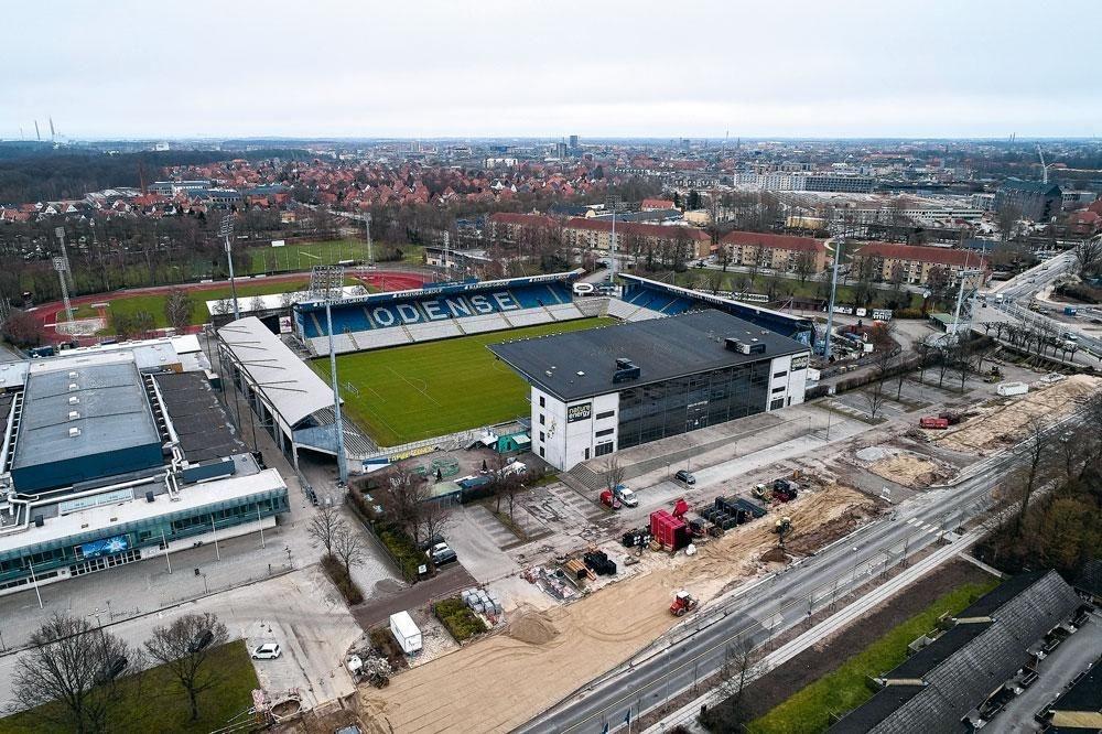Het stadion van Odense Boldklub.