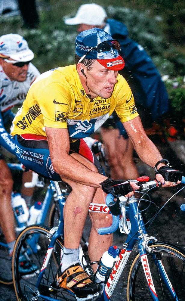 Lance Armstong in de door hem gewonnen Tour van 1999.