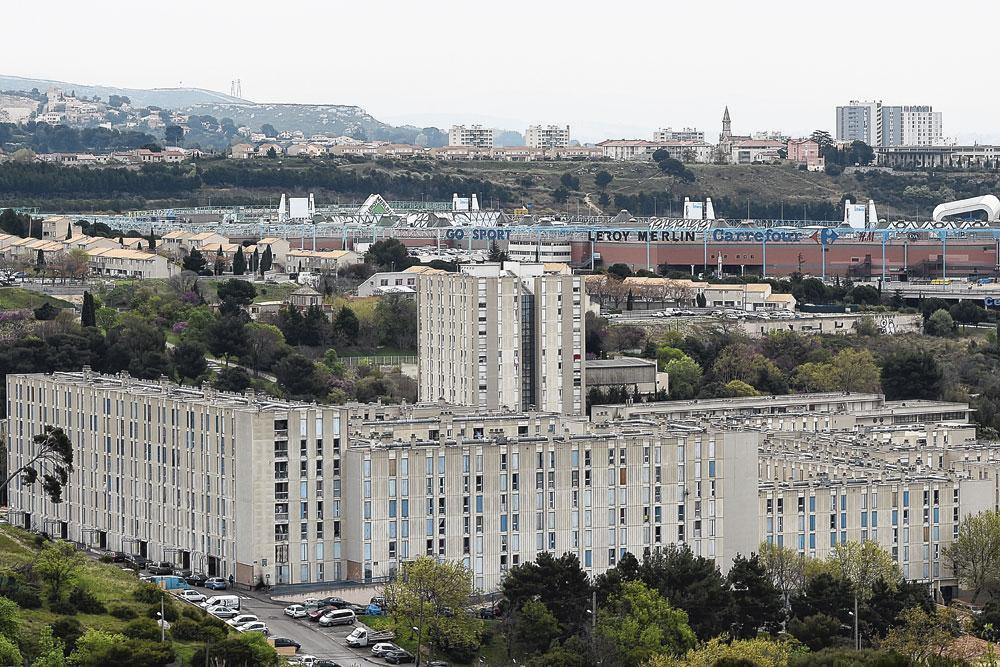 Zicht op La Castellane, de wijk in Marseille waar Zinédine Zidane opgroeide.