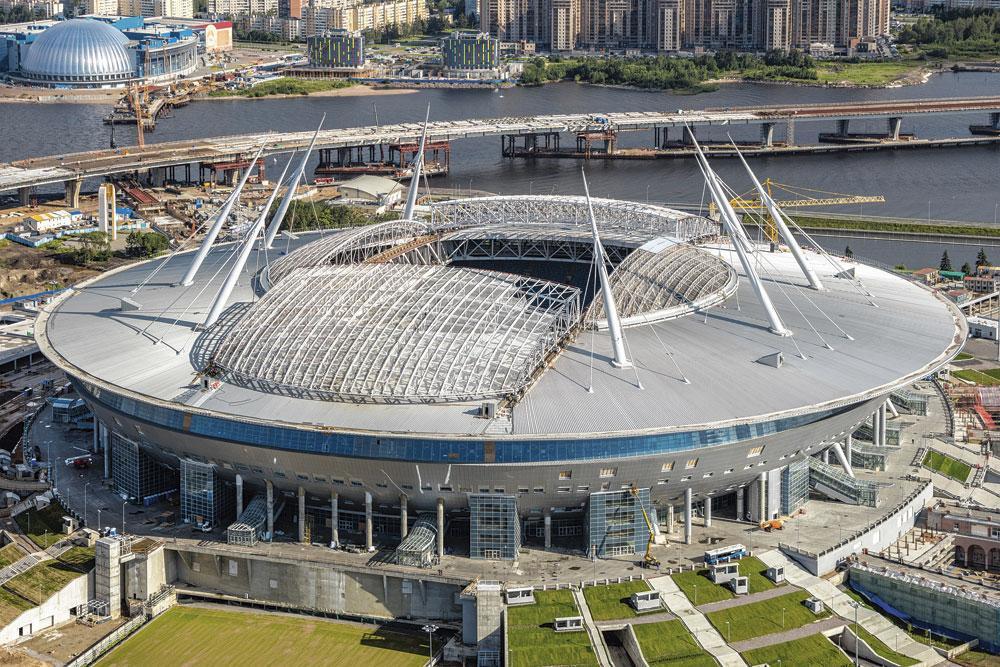 Sint-Petersburg GROEP B krestovskistadion capaciteit 69 501 3 groepswedstrijden 1 kwartfinale