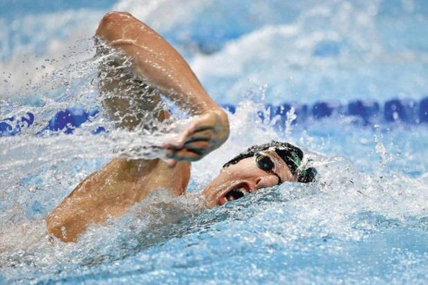 Pieter Timmers op weg naar zijn zilveren medaille