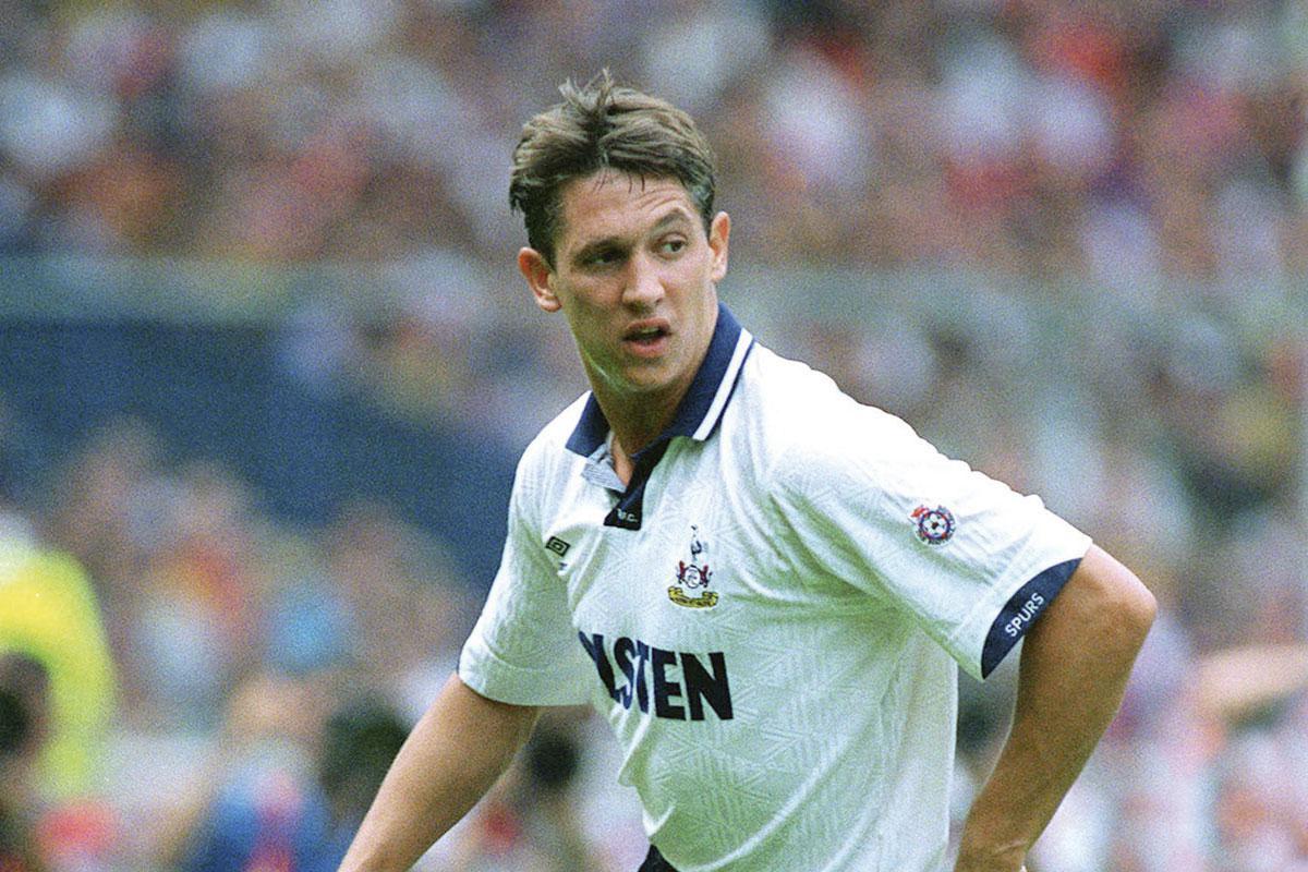 Gary Lineker als speler van Tottenham Hotspur in 1991.