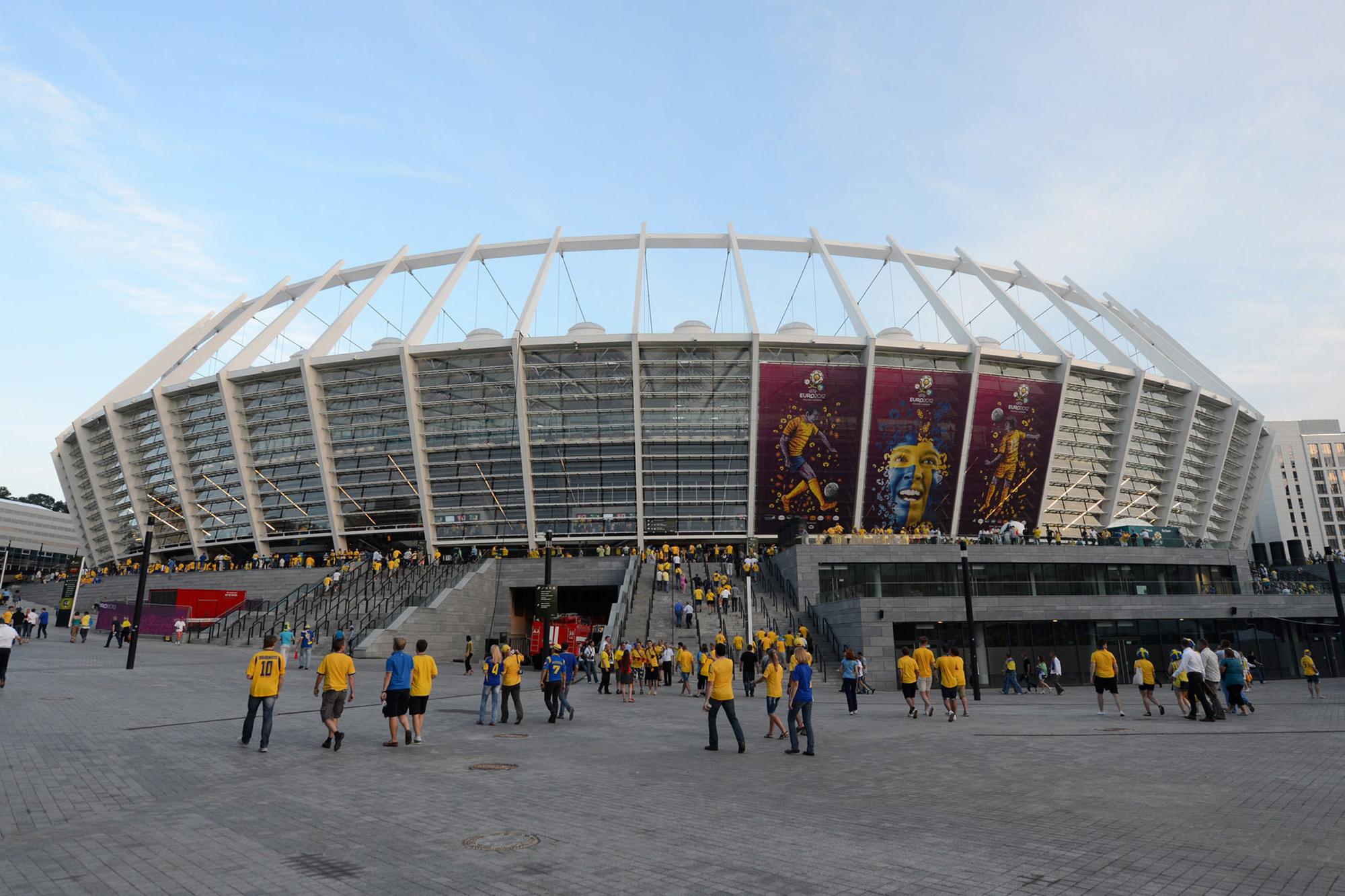 Het Olympisch Stadion in Kiev, de nieuwe uitvalsbasis van Sjachtar Donetsk