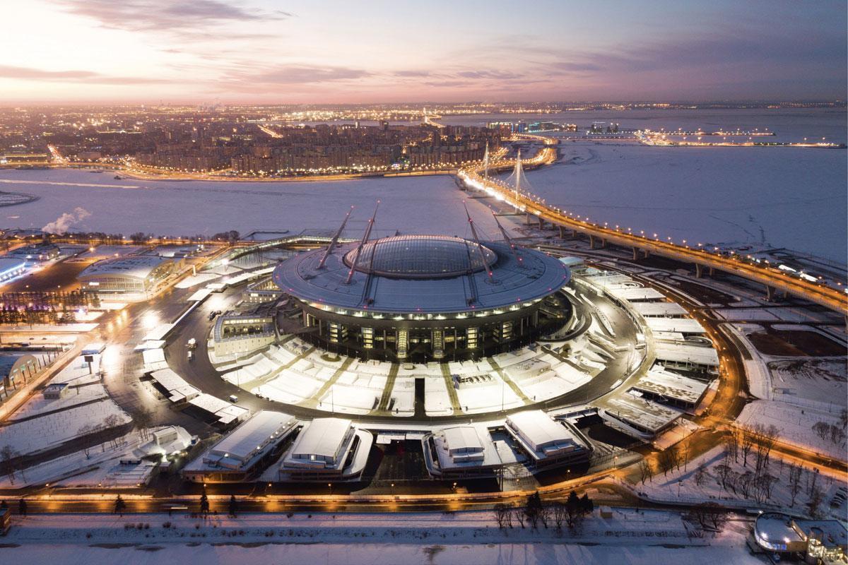 Het stadion in Sint-Petersburg waar de Rode Duivels twee duels in de poulefase zullen afwerken.