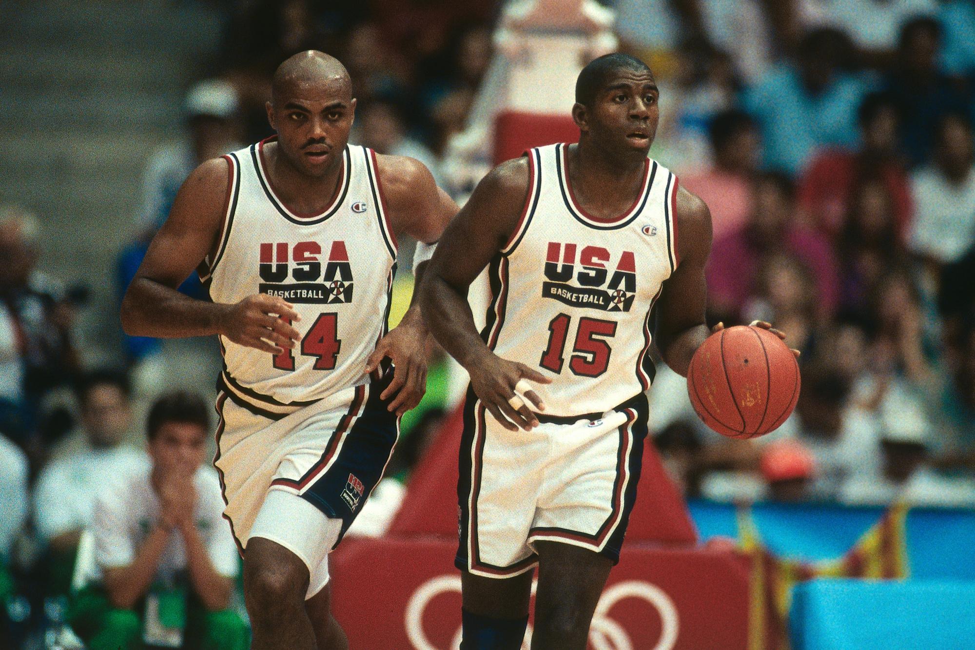 In actie voor Team USA op de Olympische Spelen in Barcelona in 1992.